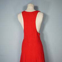 Load image into Gallery viewer, 60s / 70s RED WOOL A-LINE PINAFORE MOD SKIRT DRESS - L