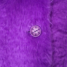 Load image into Gallery viewer, 70s / 80s ASTRAKA BOLD COLOURFUL PURPLE SOFT FAUX FUR COAT - M