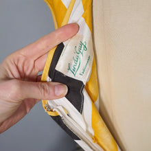 Load image into Gallery viewer, 50s 60s LINDA GAY BLACK YELLOW AND WHITE STRIPE COTTON DAY DRESS - M