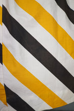 Load image into Gallery viewer, 50s 60s LINDA GAY BLACK YELLOW AND WHITE STRIPE COTTON DAY DRESS - M