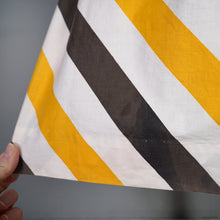 Load image into Gallery viewer, 50s 60s LINDA GAY BLACK YELLOW AND WHITE STRIPE COTTON DAY DRESS - M