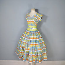 Load image into Gallery viewer, 50s MARYON NOVELTY CITRUS FRUIT PRINT FULL SKIRTED COTTON DRESS - S