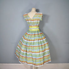 Load image into Gallery viewer, 50s MARYON NOVELTY CITRUS FRUIT PRINT FULL SKIRTED COTTON DRESS - S
