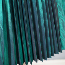Load image into Gallery viewer, 50s RODNEY DARK GREEN METALLIC TAFFETA PLEATED FULL SKIRT DRESS WITH BELT - XS-S