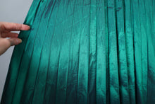 Load image into Gallery viewer, 50s RODNEY DARK GREEN METALLIC TAFFETA PLEATED FULL SKIRT DRESS WITH BELT - XS-S