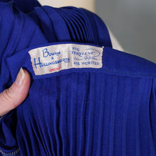 Load image into Gallery viewer, 60s BOURNE AND HOLLINGSWORTH PLEATED DEEP BLUE FULL SKIRT - 27.5&quot;
