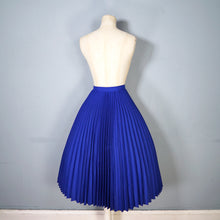 Load image into Gallery viewer, 60s BOURNE AND HOLLINGSWORTH PLEATED DEEP BLUE FULL SKIRT - 27.5&quot;