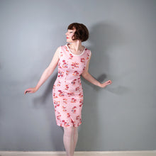 Load image into Gallery viewer, 60s 70s PASTEL PINK MUSHROOM / TOADSTOOL NOVELTY PRINT SHIFT DRESS - M