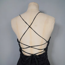 Load image into Gallery viewer, 40s 50s SHIRRED BLACK SATIN SWIMSUIT - L / volup