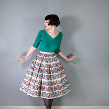 Load image into Gallery viewer, 50s 60s WERTHER / FAUST / TRISTAN AND ISOLDE NOVELTY PRINT FULL SKIRT - 28&quot;