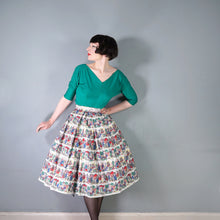 Load image into Gallery viewer, 50s 60s WERTHER / FAUST / TRISTAN AND ISOLDE NOVELTY PRINT FULL SKIRT - 28&quot;