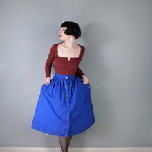 Load image into Gallery viewer, 50s 60s ST MICHAEL BLUE THICK COTTON FULL SKIRT WITH POCKETS - 29-30&quot;