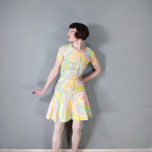 Load image into Gallery viewer, 60s JERRIE LURIE SWIRLY PSHYCEDELIC PRINT PASTEL DRESS - S