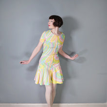 Load image into Gallery viewer, 60s JERRIE LURIE SWIRLY PSHYCEDELIC PRINT PASTEL DRESS - S