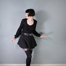 Load image into Gallery viewer, 70s BUS STOP LIGHTEST POINTELLE KNIT BLACK JUMPER - XS-S