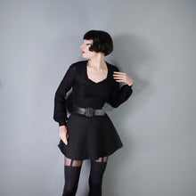 Load image into Gallery viewer, 70s BUS STOP LIGHTEST POINTELLE KNIT BLACK JUMPER - XS-S
