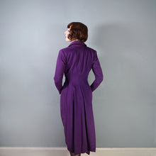 Load image into Gallery viewer, 50s UNUSUAL TAILORED PURPLE WOOL WIGGLE DRESS WITH TAIL COAT BOLERO JACKET - S