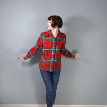 Load image into Gallery viewer, 50s PENDLETON BRIGHT RED AND GREY PLAID CHECK 49ER WOOL JACKET - M