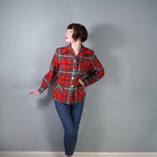 Load image into Gallery viewer, 50s PENDLETON BRIGHT RED AND GREY PLAID CHECK 49ER WOOL JACKET - M