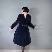 Load image into Gallery viewer, 60s FIELDEN WEAR DARK MIDNIGHT BLUE VELVET PRINCESS COAT - M