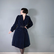 Load image into Gallery viewer, 60s FIELDEN WEAR DARK MIDNIGHT BLUE VELVET PRINCESS COAT - M