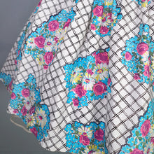Load image into Gallery viewer, 50s 60s COLOURFUL FLORAL FULL SKIRTED COTTON DAY DRESS - petite fit / XXS