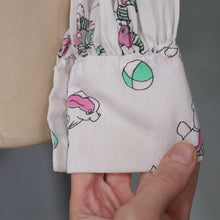 Load image into Gallery viewer, 60s 70s PUPPY DOG NOVELTY PRINT BISHOP SLEEVE COTTON SHIRT - S-M