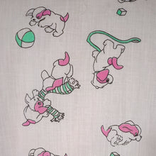 Load image into Gallery viewer, 60s 70s PUPPY DOG NOVELTY PRINT BISHOP SLEEVE COTTON SHIRT - S-M