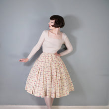 Load image into Gallery viewer, 50s NOVELTY ATOMIC MELON AND APPLE PRINT PASTEL FULL SKIRT - 25&quot;