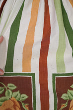 Load image into Gallery viewer, 50s 60s MARY JANE OF LONDON FRAMED ROSE AND STRIPE PRINT COTTON DAY DRESS - XS-S