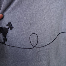 Load image into Gallery viewer, 50s SOFT GREY RAYON FULL SKIRT WITH POODLE APPLIQUE - 27"