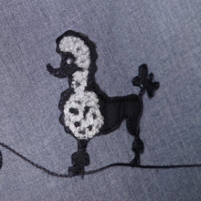 Load image into Gallery viewer, 50s SOFT GREY RAYON FULL SKIRT WITH POODLE APPLIQUE - 27"
