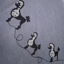 Load image into Gallery viewer, 50s SOFT GREY RAYON FULL SKIRT WITH POODLE APPLIQUE - 27"