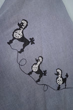 Load image into Gallery viewer, 50s SOFT GREY RAYON FULL SKIRT WITH POODLE APPLIQUE - 27"