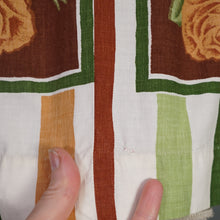 Load image into Gallery viewer, 50s 60s MARY JANE OF LONDON FRAMED ROSE AND STRIPE PRINT COTTON DAY DRESS - XS-S