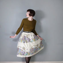 Load image into Gallery viewer, 50s FRUIT BASKET NOVELTY HARVEST PRINT FULL COTTON SWING SKIRT - 29&quot;