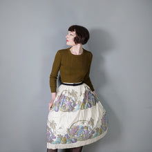 Load image into Gallery viewer, 50s FRUIT BASKET NOVELTY HARVEST PRINT FULL COTTON SWING SKIRT - 29&quot;