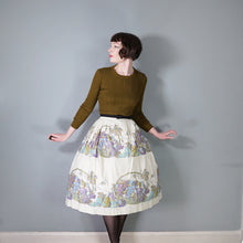 Load image into Gallery viewer, 50s FRUIT BASKET NOVELTY HARVEST PRINT FULL COTTON SWING SKIRT - 29&quot;