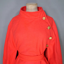 Load image into Gallery viewer, 70s WM. HENGERER LUMINOUS RED MILITARY STYLE CAPE COAT WITH BELT - M-L