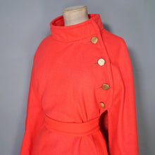 Load image into Gallery viewer, 70s WM. HENGERER LUMINOUS RED MILITARY STYLE CAPE COAT WITH BELT - M-L