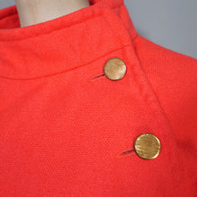 Load image into Gallery viewer, 70s WM. HENGERER LUMINOUS RED MILITARY STYLE CAPE COAT WITH BELT - M-L