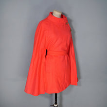 Load image into Gallery viewer, 70s WM. HENGERER LUMINOUS RED MILITARY STYLE CAPE COAT WITH BELT - M-L