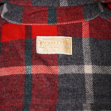 Load image into Gallery viewer, 50s PENDLETON BRIGHT RED AND GREY PLAID CHECK 49ER WOOL JACKET - M