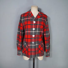 Load image into Gallery viewer, 50s PENDLETON BRIGHT RED AND GREY PLAID CHECK 49ER WOOL JACKET - M