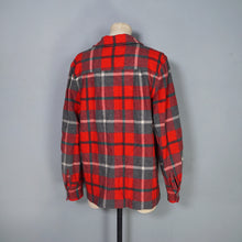 Load image into Gallery viewer, 50s PENDLETON BRIGHT RED AND GREY PLAID CHECK 49ER WOOL JACKET - M