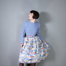 Load image into Gallery viewer, 50s NOVELTY SKIRT IN BANQUET FOOD PRINT WITH WINE, FRUIT AND VEGETABLES - 24&quot;