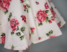 Load image into Gallery viewer, 50s 60s PINK ROSE FULL CIRCLE SWEEP COTTON SUN DRESS - S