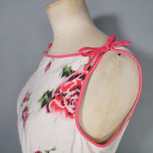 Load image into Gallery viewer, 50s 60s PINK ROSE FULL CIRCLE SWEEP COTTON SUN DRESS - S