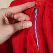 Load image into Gallery viewer, 50s PETER FRENCH BRIGHT RED CORDUROY FULL SKIRT - 24"