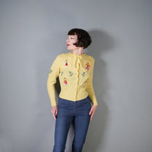 Load image into Gallery viewer, HANDKNITTED TYROLEAN / BAVARIAN YELLOW CARDIGAN - S-M